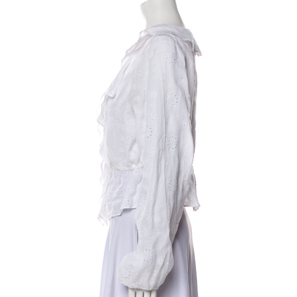 White Frame Eyelet Blouse - Picture 3 of 3